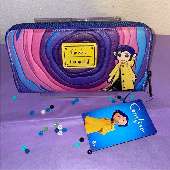 Loungefly Coraline Raincoat and Coraline Doll Portal Wallet & Button Key - Picture 5 of 11